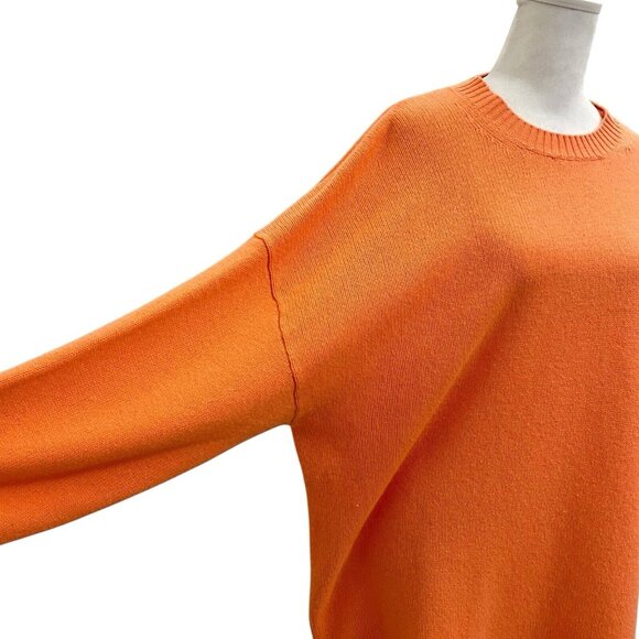 COS 100% Cashmere Relaxed Oversized Knit Sweater Coral Orange size Large - Picture 2 of 7